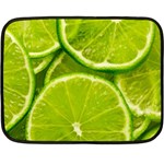 Lime Slices Close Up, Fresh, Fruit, Green Lemon Fleece Blanket (Mini)