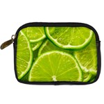 Lime Slices Close Up, Fresh, Fruit, Green Lemon Digital Camera Leather Case