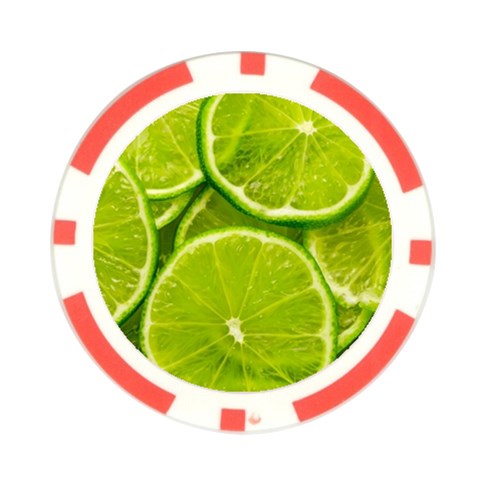 Lime Slices Close Up, Fresh, Fruit, Green Lemon Poker Chip Card Guard (10 pack) from ArtsNow.com Front