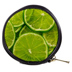 Lime Slices Close Up, Fresh, Fruit, Green Lemon Mini Makeup Bag from ArtsNow.com Front