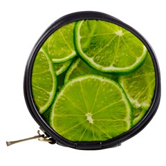 Lime Slices Close Up, Fresh, Fruit, Green Lemon Mini Makeup Bag from ArtsNow.com Back