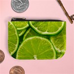 Lime Slices Close Up, Fresh, Fruit, Green Lemon Mini Coin Purse