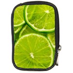 Lime Slices Close Up, Fresh, Fruit, Green Lemon Compact Camera Leather Case