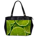 Lime Slices Close Up, Fresh, Fruit, Green Lemon Oversize Office Handbag