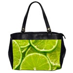 Lime Slices Close Up, Fresh, Fruit, Green Lemon Oversize Office Handbag (2 Sides)