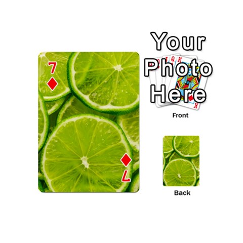 Lime Slices Close Up, Fresh, Fruit, Green Lemon Playing Cards 54 Designs (Mini) from ArtsNow.com Front - Diamond7