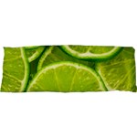 Lime Slices Close Up, Fresh, Fruit, Green Lemon 17 x47  Body Pillow Case Dakimakura (Two Sides)