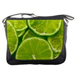 Lime Slices Close Up, Fresh, Fruit, Green Lemon Messenger Bag