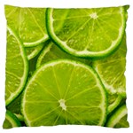 Lime Slices Close Up, Fresh, Fruit, Green Lemon Large Cushion Case (One Side)