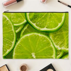 Lime Slices Close Up, Fresh, Fruit, Green Lemon Cosmetic Bag (XXXL) from ArtsNow.com Front