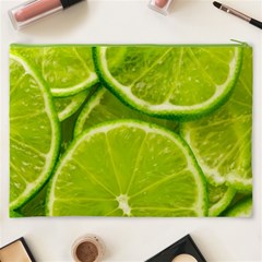 Lime Slices Close Up, Fresh, Fruit, Green Lemon Cosmetic Bag (XXXL) from ArtsNow.com Back