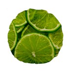 Lime Slices Close Up, Fresh, Fruit, Green Lemon Standard 15  Premium Round Cushions