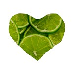 Lime Slices Close Up, Fresh, Fruit, Green Lemon Standard 16  Premium Heart Shape Cushions