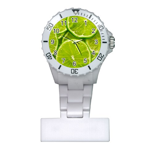 Lime Slices Close Up, Fresh, Fruit, Green Lemon Plastic Nurses Watch from ArtsNow.com Front