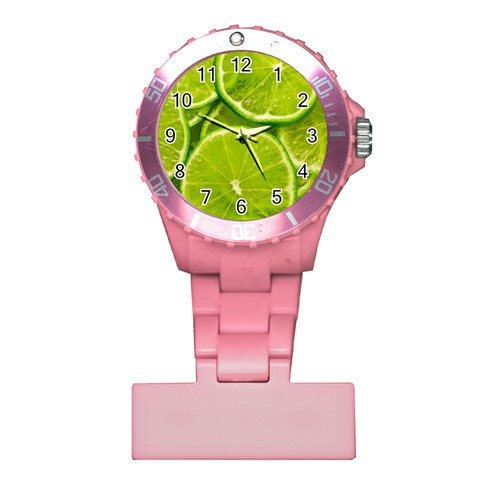 Lime Slices Close Up, Fresh, Fruit, Green Lemon Plastic Nurses Watch from ArtsNow.com Front