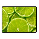 Lime Slices Close Up, Fresh, Fruit, Green Lemon Two Sides Fleece Blanket (Small)