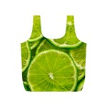 Lime Slices Close Up, Fresh, Fruit, Green Lemon Full Print Recycle Bag (S)