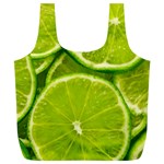 Lime Slices Close Up, Fresh, Fruit, Green Lemon Full Print Recycle Bag (XL)