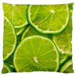 Lime Slices Close Up, Fresh, Fruit, Green Lemon Standard Premium Plush Fleece Cushion Case (Two Sides)