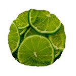 Lime Slices Close Up, Fresh, Fruit, Green Lemon Standard 15  Premium Flano Round Cushions