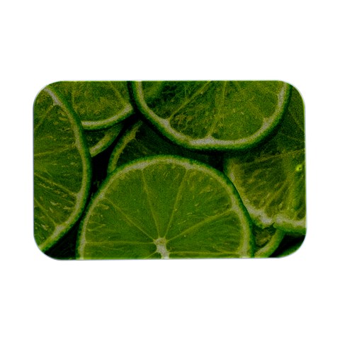 Lime Slices Close Up, Fresh, Fruit, Green Lemon Open Lid Metal Box (Silver)   from ArtsNow.com Front