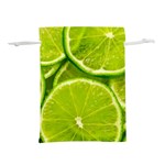 Lime Slices Close Up, Fresh, Fruit, Green Lemon Lightweight Drawstring Pouch (S)