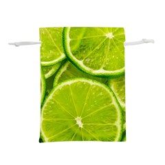 Lime Slices Close Up, Fresh, Fruit, Green Lemon Lightweight Drawstring Pouch (S) from ArtsNow.com Back