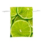 Lime Slices Close Up, Fresh, Fruit, Green Lemon Lightweight Drawstring Pouch (L)