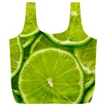 Lime Slices Close Up, Fresh, Fruit, Green Lemon Full Print Recycle Bag (XXXL)