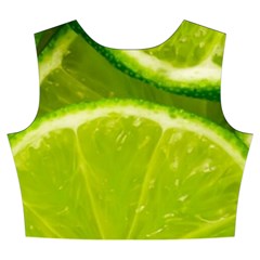 Lime Slices Close Up, Fresh, Fruit, Green Lemon Women s Crop Top Pleated Skater Rave Skirt from ArtsNow.com Back