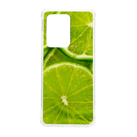 Lime Slices Close Up, Fresh, Fruit, Green Lemon Samsung Galaxy S20 Ultra 6.9 Inch TPU UV Case from ArtsNow.com Front