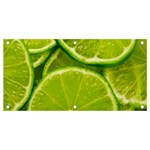 Lime Slices Close Up, Fresh, Fruit, Green Lemon Banner and Sign 4  x 2 