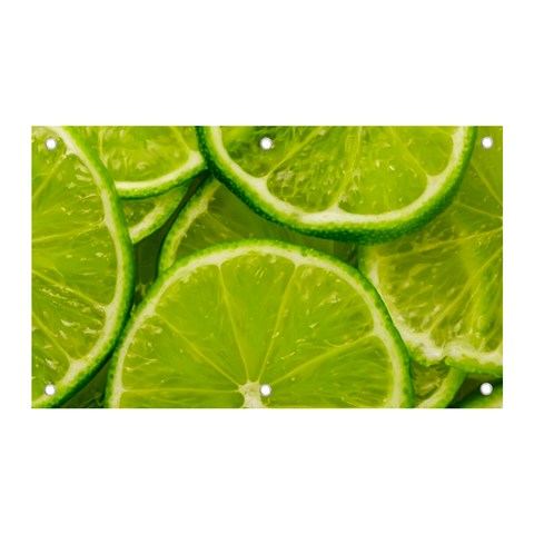 Lime Slices Close Up, Fresh, Fruit, Green Lemon Banner and Sign 5  x 3  from ArtsNow.com Front