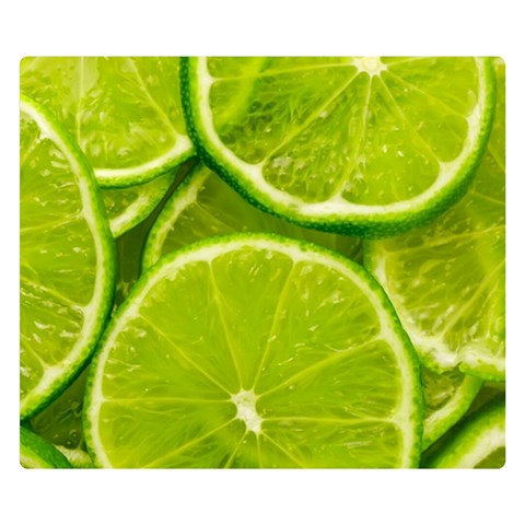 Lime Slices Close Up, Fresh, Fruit, Green Lemon Premium Plush Fleece Blanket (Small) from ArtsNow.com 50 x40  Blanket Front