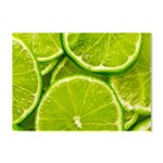 Lime Slices Close Up, Fresh, Fruit, Green Lemon Crystal Sticker (A4)