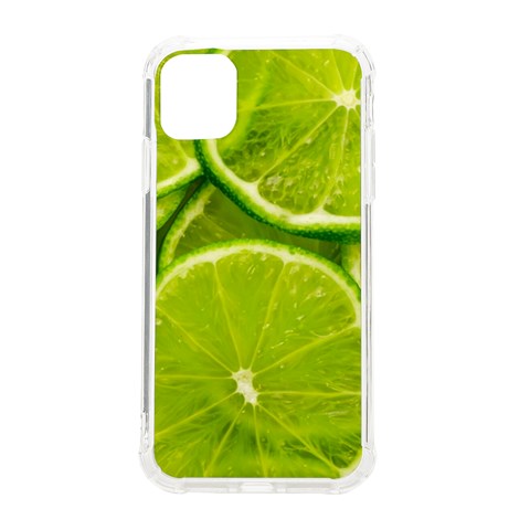 Lime Slices Close Up, Fresh, Fruit, Green Lemon iPhone 11 TPU UV Print Case from ArtsNow.com Front