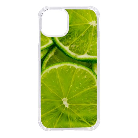 Lime Slices Close Up, Fresh, Fruit, Green Lemon iPhone 14 TPU UV Print Case from ArtsNow.com Front