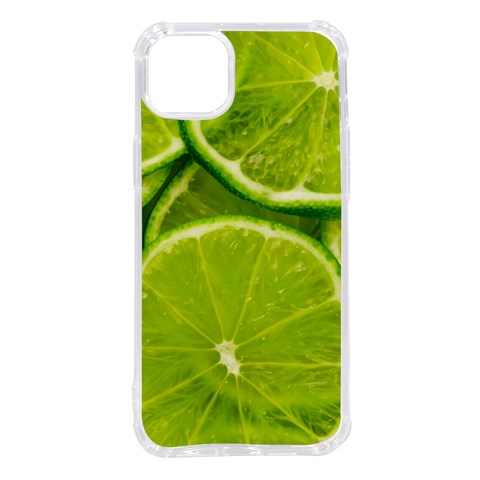 Lime Slices Close Up, Fresh, Fruit, Green Lemon iPhone 14 Plus TPU UV Print Case from ArtsNow.com Front