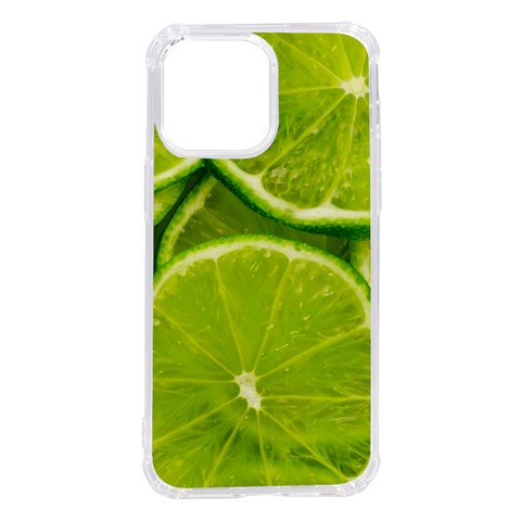 Lime Slices Close Up, Fresh, Fruit, Green Lemon iPhone 14 Pro Max TPU UV Print Case from ArtsNow.com Front