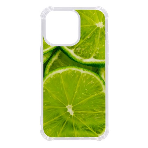 Lime Slices Close Up, Fresh, Fruit, Green Lemon iPhone 13 Pro TPU UV Print Case from ArtsNow.com Front