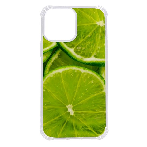 Lime Slices Close Up, Fresh, Fruit, Green Lemon iPhone 13 Pro Max TPU UV Print Case from ArtsNow.com Front