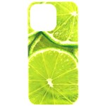 Lime Slices Close Up, Fresh, Fruit, Green Lemon iPhone 15 Pro Max Black UV Print PC Hardshell Case