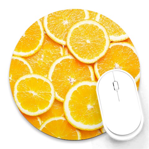 Oranges, Orange, Fruits Round Mousepad from ArtsNow.com Front