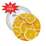 Oranges, Orange, Fruits 2.25  Buttons (10 pack) 