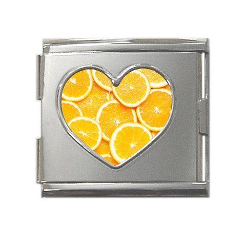 Oranges, Orange, Fruits Mega Link Heart Italian Charm (18mm) from ArtsNow.com Front