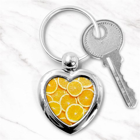 Oranges, Orange, Fruits Key Chain (Heart) from ArtsNow.com Front