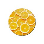 Oranges, Orange, Fruits Rubber Coaster (Round)