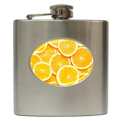 Oranges, Orange, Fruits Hip Flask (6 oz) from ArtsNow.com Front