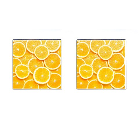 Oranges, Orange, Fruits Cufflinks (Square) from ArtsNow.com Front(Pair)