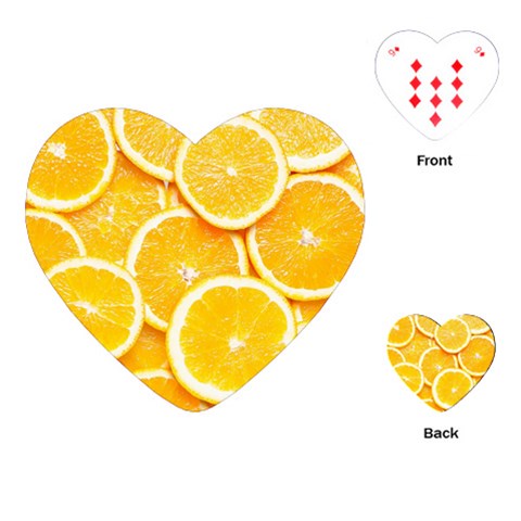 Oranges, Orange, Fruits Playing Cards Single Design (Heart) from ArtsNow.com Front